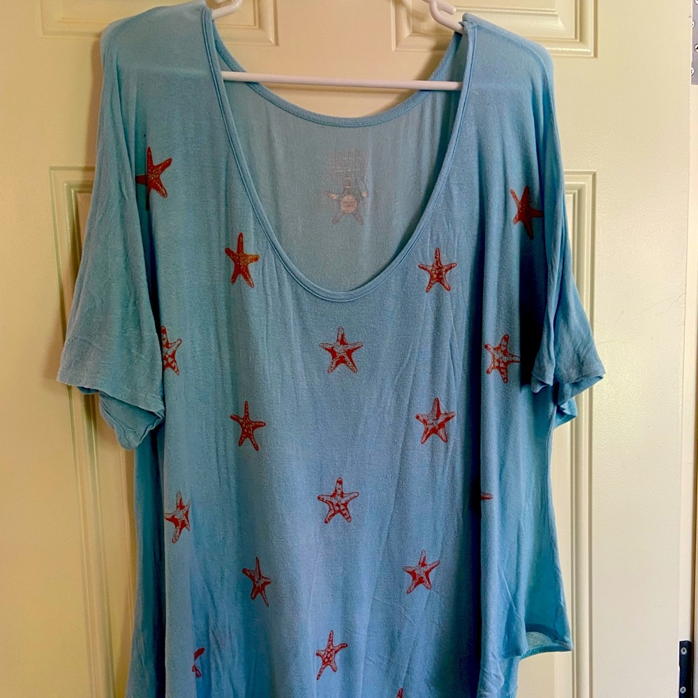 Cute blue swimsuit coverup